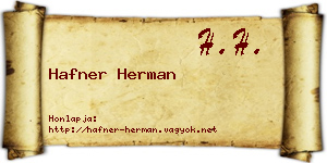 Hafner Herman névjegykártya
